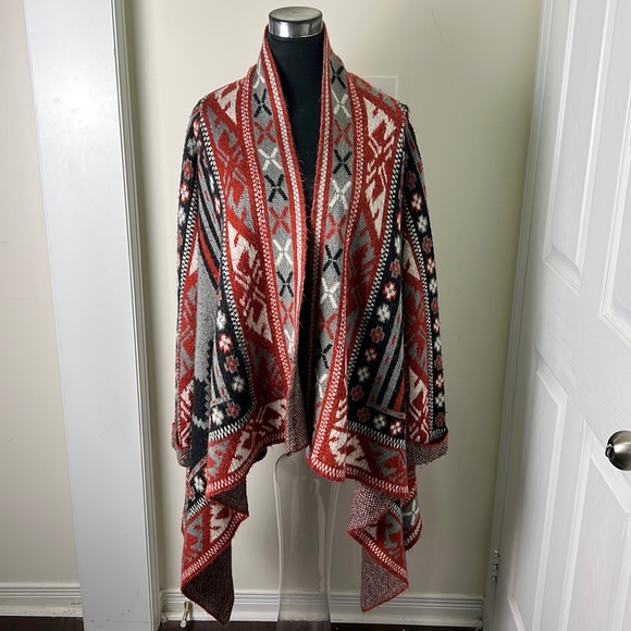 Nevada Vintage Knit Aztec Southwestern Drape Cardigan Size Medium - Picture 2 of 8
